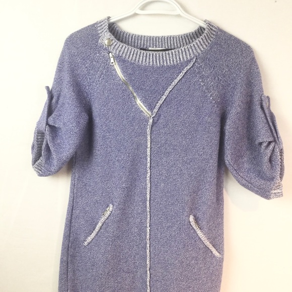 BCBG Maxazria knit sweater dress XS denim look - Picture 2 of 8